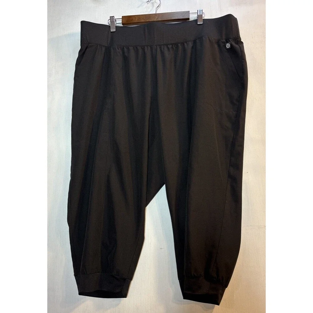 Livi by Lane Bryant Capris Trouser Elastic Lightweight Size 22/24 Black Pockets